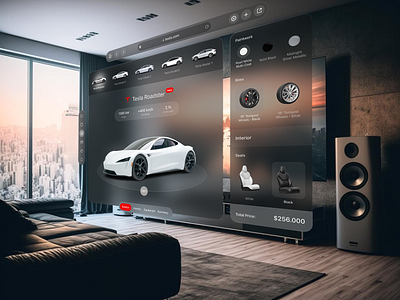 Tesla Apple Vision Pro VR Concept apple vision pro spatial ui vr website design