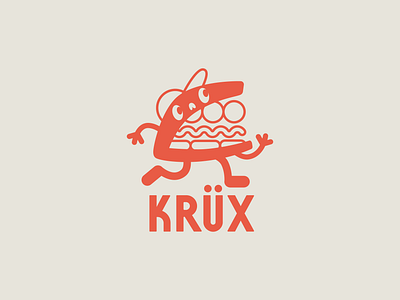 Logo for Krüx art direction branding character design comfort contrast dinamic food branding fun identity illustration kebab logo logotype red simple traditional typography vector