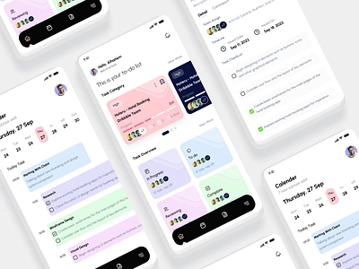 TaskTrack - Task Manager Mobile App app app design calender web app design graphic design manager minimal mobile app project management tool schedule planner task task manager ui user experience ux