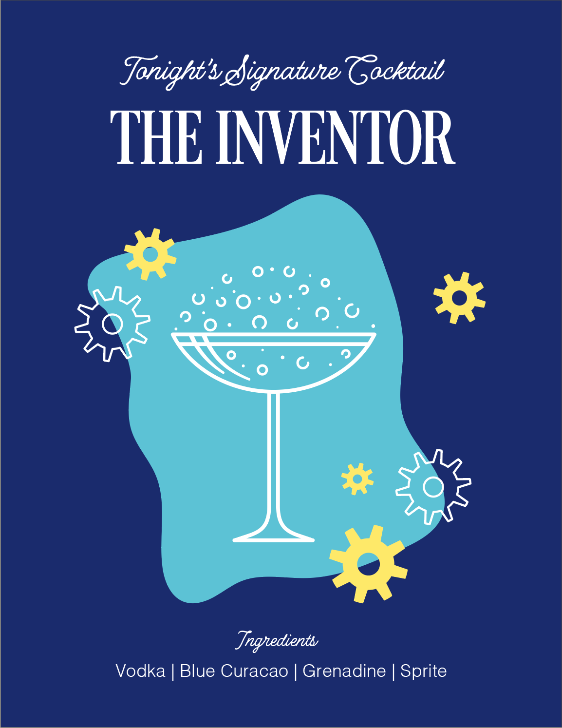 Signature Cocktail 1950s cocktail graphic design happy illustration party retro typography vintage