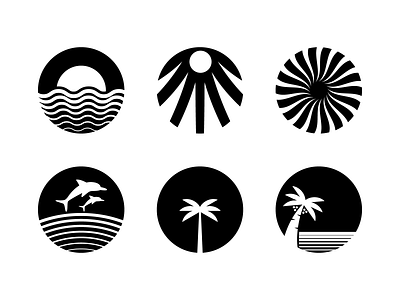 Sun Logo Collection #4 dolphin modern logo