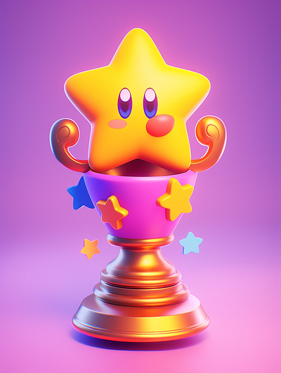 A 3D rewards trophy dall e