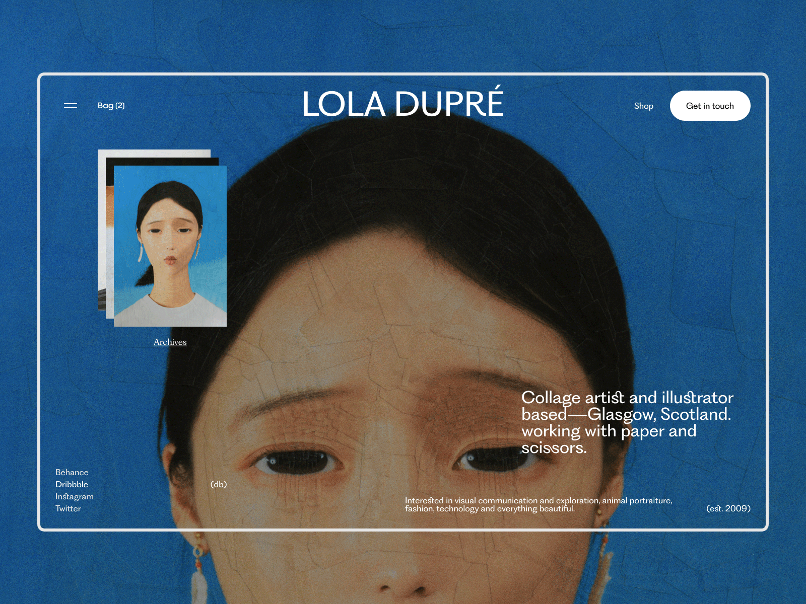 Web Concept for Contemporary Artist and Illustrator (Lola Dupré) aesthetics art direction artist artwork concept creative design designer gallery graphic design illustration inspiration landing page layout minimal typography uiux ux web web design