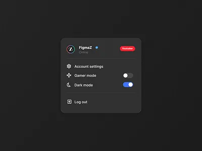 On/Off Switch #15 button card dark dark mode design fig figma icons off on on and off onoff switch switch button tag ui ux