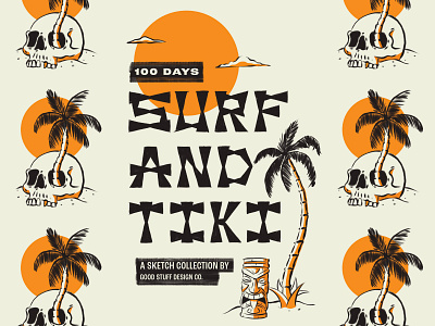 100 Days | Surf and Tiki Sketchbook book book design graphic design illustration process sketch sketchbook