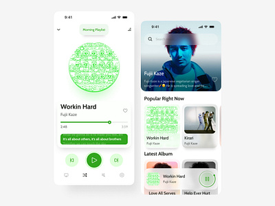 Music Player App Design 🎶 android app design ios jpop mobile app music app music design music player playlist product design song spotify ui design ui exploration uiux user interface