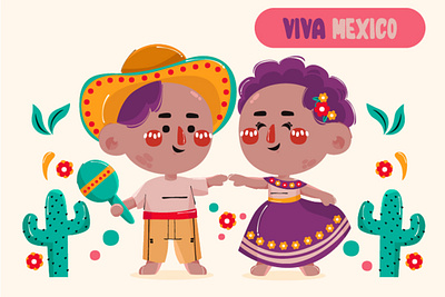 Mexico Independence Day with Doll Illustration background celebration day doll festival fiesta flag illustration independence mexico parade vector