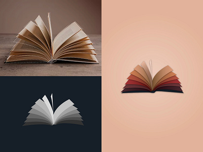 Book Vector art books branding concept design geometric gradient icon idea library line logo minimal modern paper shape simple symbol symmetric vector