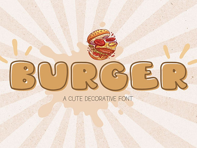 Burger Font : A Cute Decorative Font cute font decorative font display font font fonts hand writing font handwritten font kids font