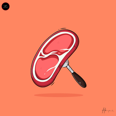 MEAT ILLUSTRATION IN ADOBE ILLUSTRATOR CC adobe illustrator flat design graphic design illustration meat illustration vectorart