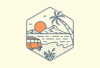 Summer Vacation on the Beach 3 adventure beach bus camping car coconut tree hawaii holiday mountain nature outdoors pacific sea summer sunset surfing travel trip vacation vehicle