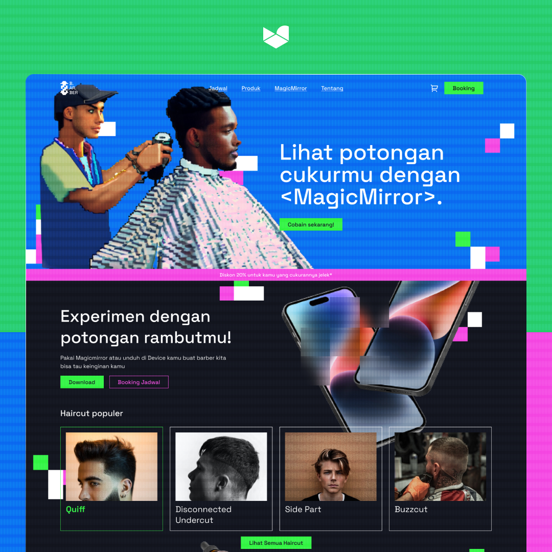 B.AR.BER - A barber with AR as preview ai ar artificial intelligence augmented reality barber barbershop men pixel ui vcr