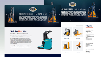 Material Handling Equipment Website design inspiration.