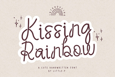 Kissing Rainbow Font font font design handwritten font