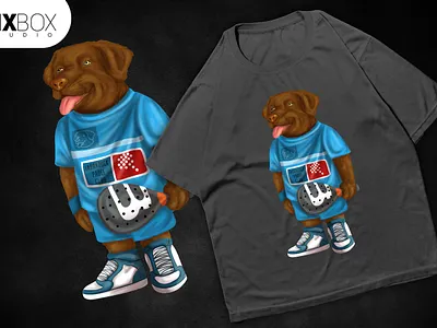 Streetwear Design Polo for T-Shirt- Labrador Padel cartoon character clothing design fashion design graphic design illustration streetwear design