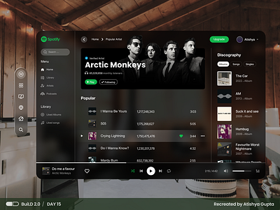 Day 15 / Vision Pro - Spotify apple music branding design music music player spotify ui user experience ux ux design