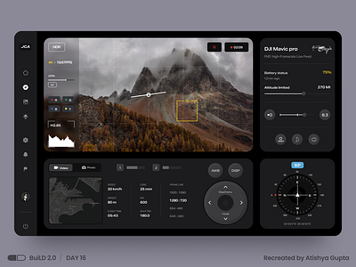 Day 16 / DJI Mavic Pro Interface branding design ui user experience ux ux design vector