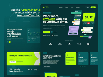 Stagetimer - Landing Page animation clean design homepage landing page motion graphics ui ui design web web design web designer web site website website design