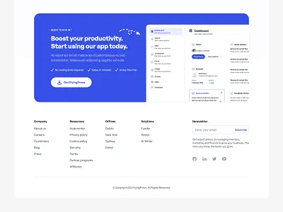 CTA + Footer buttons call to action cta feature footer landing page links newsletter saas ui ui design ux ux design web web design website wordpress