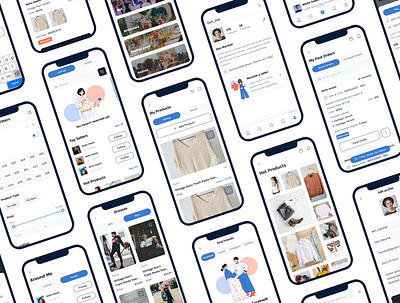 Online Shopping App - UI/UX 3d animation app branding case study design ecoomerce figma graphic design illustration logo motion graphics ui