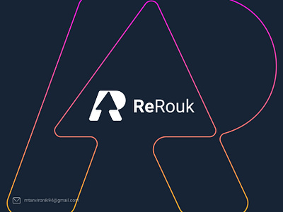 ReRouk Brand Identity Design. alpha arrow brand identity branding business company creative design graphic design letter r logo negative redesign software space techno technology typography vector visual identity