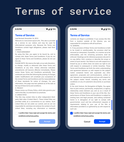Terms of service dailyui design figma ui userinterface