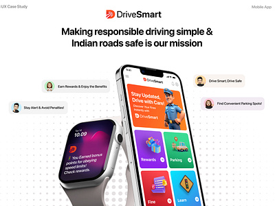 Drive Smart-Online Traffic APP parkingapp rewardsapp taffic traffic app ui ui ux case study uxcasestudy