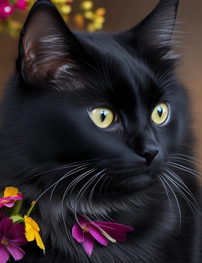 Black cat ai art graphic design illustration ux vectorart