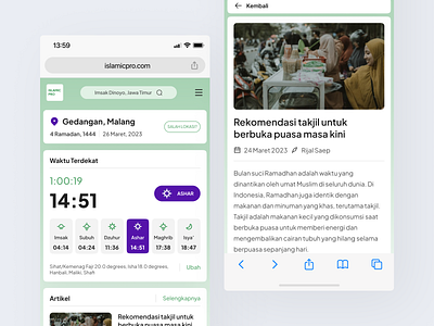 Islamic Pro - Salat Reminder Mobile Website🕌 app blog branding design dribbble fyp graphic design islam islam app landing page mobile mobile web reminder app time time app ui uiux web website