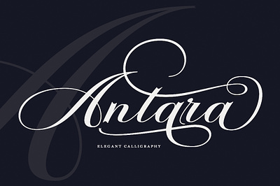 Antara Script branding calligraphy cards design elegant font modern wedding