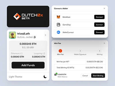 NFT Creator Dashboard Components | Web3 Dashboard Design analytics design beta product design buzzinga design dashboard design mobile app design nft nft dashboard nft design nft minting flow product design uiux user interface design wallet design web app design web3 web app