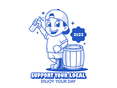 Lokal Drink branding cartton character draw drink illustration logo logo character logo illustration lokal drink mascot mascot logo print retro retro cartoon retro character retro style shirt social media tshirt