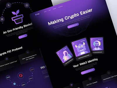 Cryptocurrency FIO Protocol Landing Page Re-design cryptocurrency cryptocurrency website design homepage landing page protocol landing page redesign website ui web web design website
