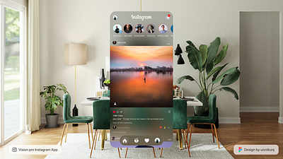 Instagram App Vision Pro UI Design app apple branding design design uiux designer dribbble dribble community figma instagram instagram app typography ui uiux uiux design uiux designer user experience user interface ux vision pro