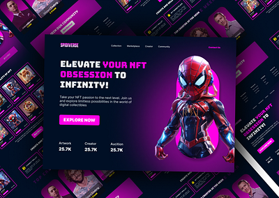 Spidiverse NFT figma metaverse nft nft design nft website spiderman ui ui design uiux design web design
