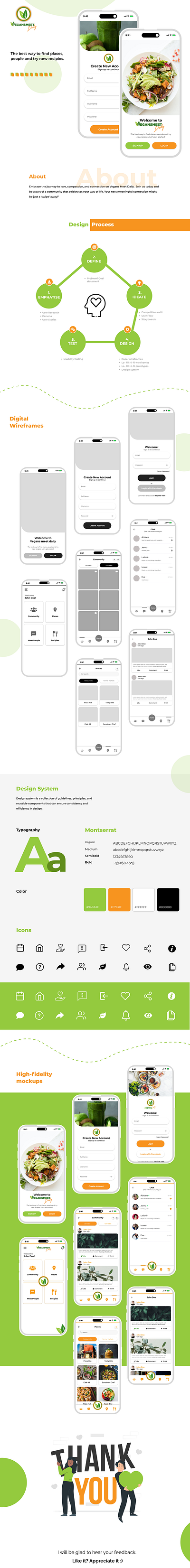 Vegans Meet Daily branding graphic design mobile design ui ux