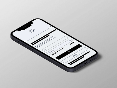 Mobile App Login Wireframe screen design. sign in visual clarity design