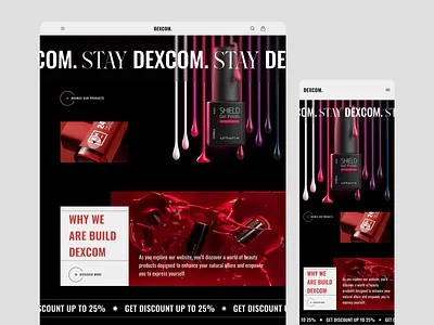 Dexcom-Beauty Product Website beauty beauty prouct website branding dexcom website landing page lipsticks makeup makeup beauty product makeup ui design makeup website modern ui nailpolish product trendy ui design trendy website design uidesign website
