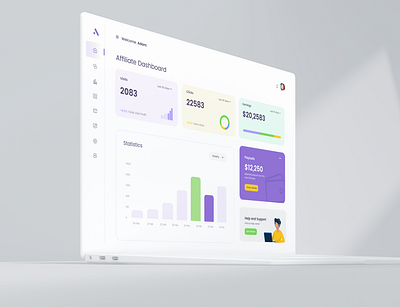 Affiliate's Dashboard affliates analytical dashboard earnings marketing payouts promotional uikreative user experience design website
