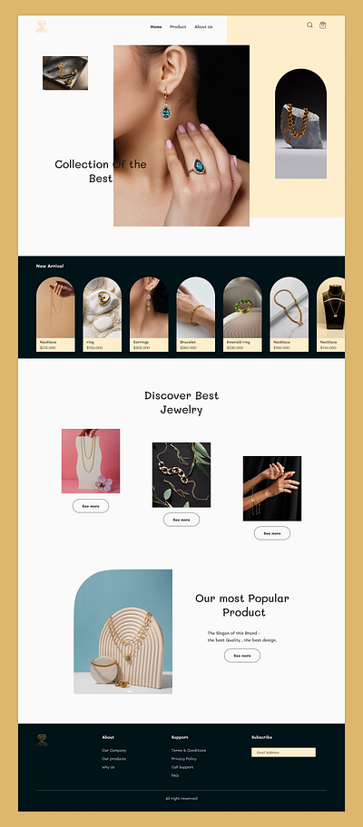 Jewelry Website beauty branding design gold jewelry jewelry website ui ux website