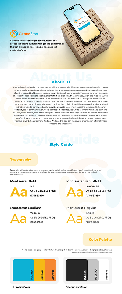 Culture Score app app presentation branding design graphic design logo sports ui ux