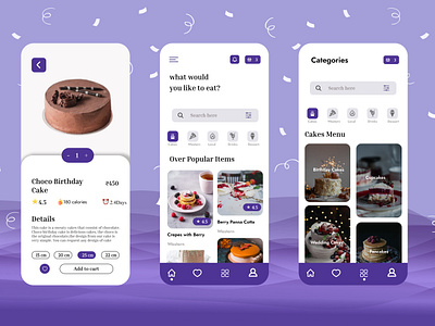 Cake Shop app UI Design by akshal autotype branding cake cakeapp design dribble graphic design illustration logo photos photoshop purple ui