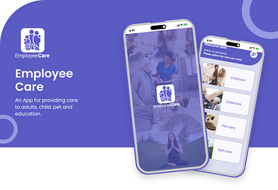 Employee Care app presentation branding graphic design ui ux