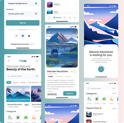 Trips App UI Concept tourism travel ui ui ux ux