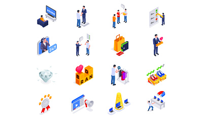 Customers Experience Isometric Icon Pack awareness icon brand icon consideration icon customer icon evaluation icon follow icon interest icon loyalty icon man icon product advocacy icon purchase icon quality icon recognition icon retention icon satisfaction icon service icon trust icon value icon vector icon