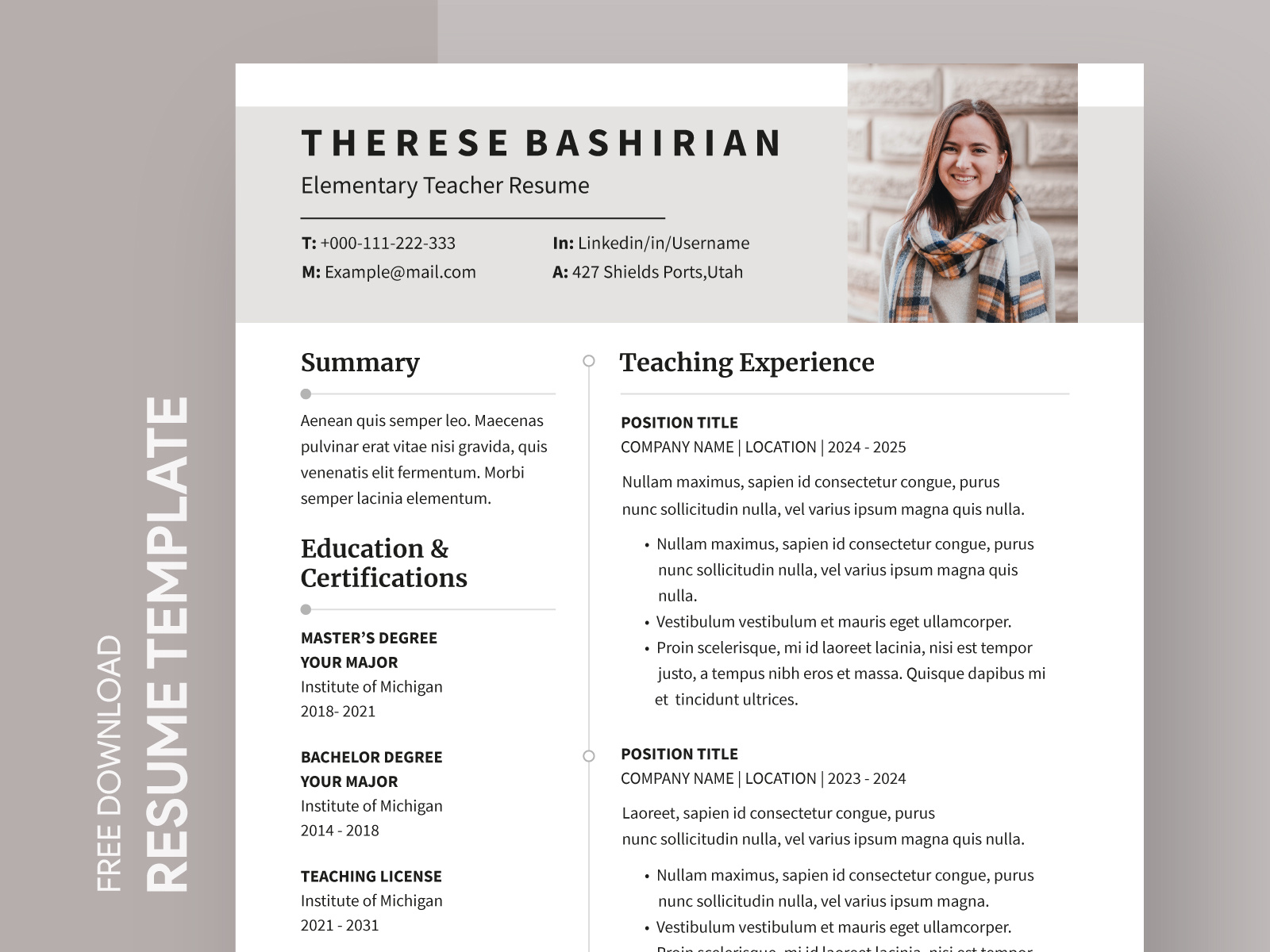 Elementary Teacher Resume Free Google Docs Template By Free Google Docs 