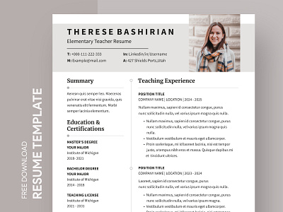 Elementary Teacher Resume Free Google Docs Template cv design doc docs document elementary free template free template google docs google google docs job ms print printing resume resumes teacher template templates word