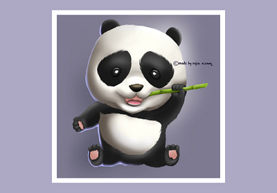 3d Rendered Panda app branding concept art graphic design illustration