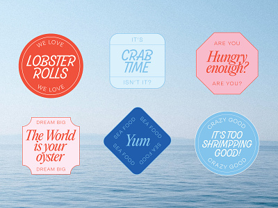 Stickers - Sea Deli Branding anchor badge badges branding crab design graphic design illustration logo seaside stickers