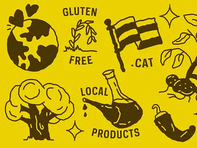 Barnas Brand Illustrations branding character chili country design editorial flag food house icons illustration logo oil olive pepper potato restaurant spain tree vegan